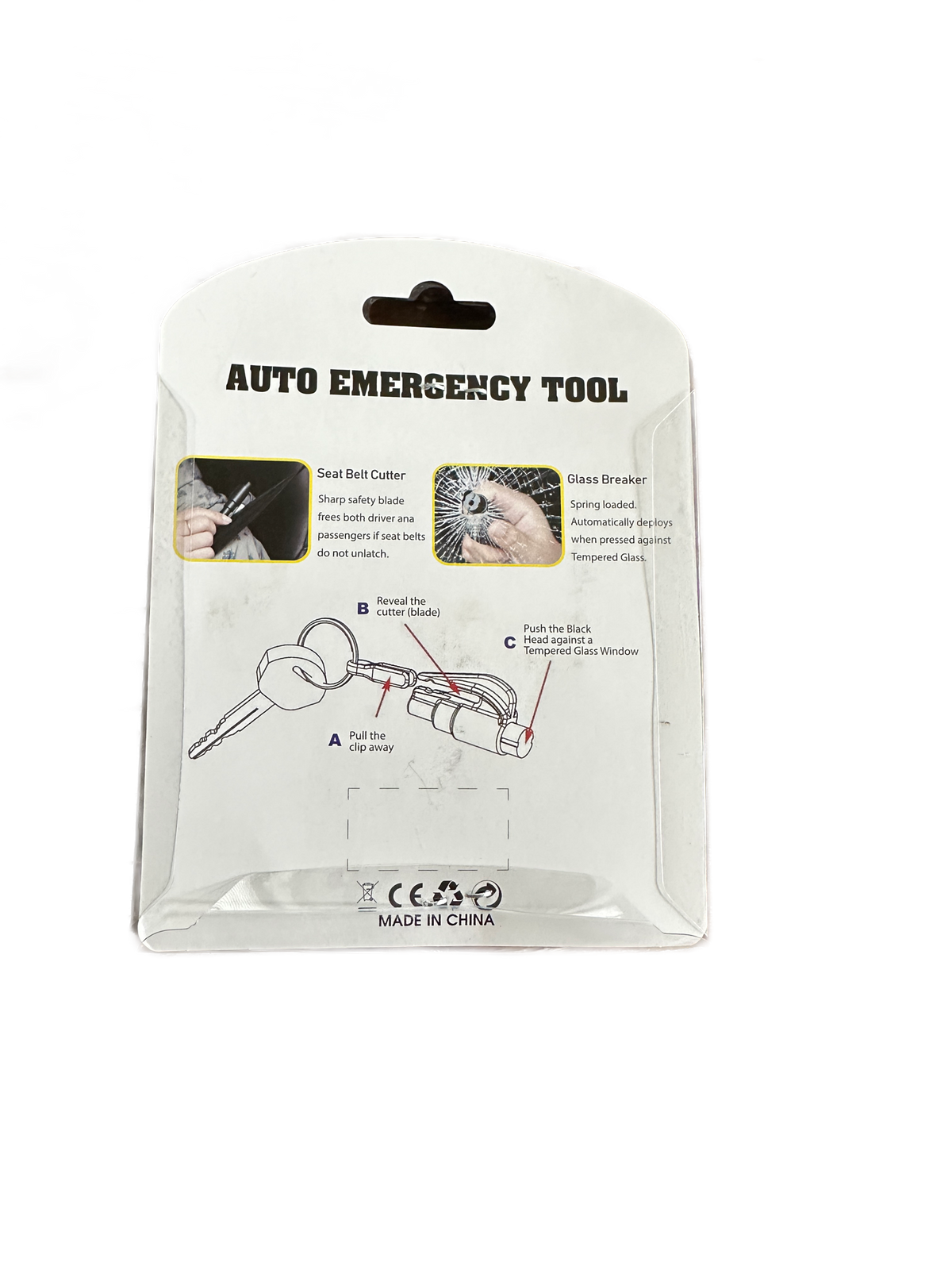 Auto Rescue Tool - Window Punch/Seatbelt Cutter Combo