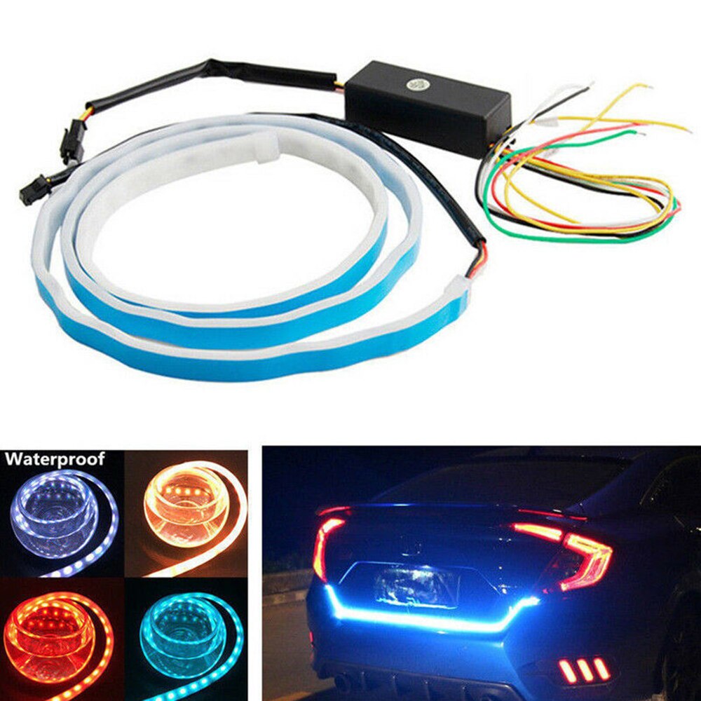 Promotion! 1.2m 12V Car Four Colors Flow Type 36 LED Car Tailgate Strip Waterproof Brake Driving Turn Signal Light
