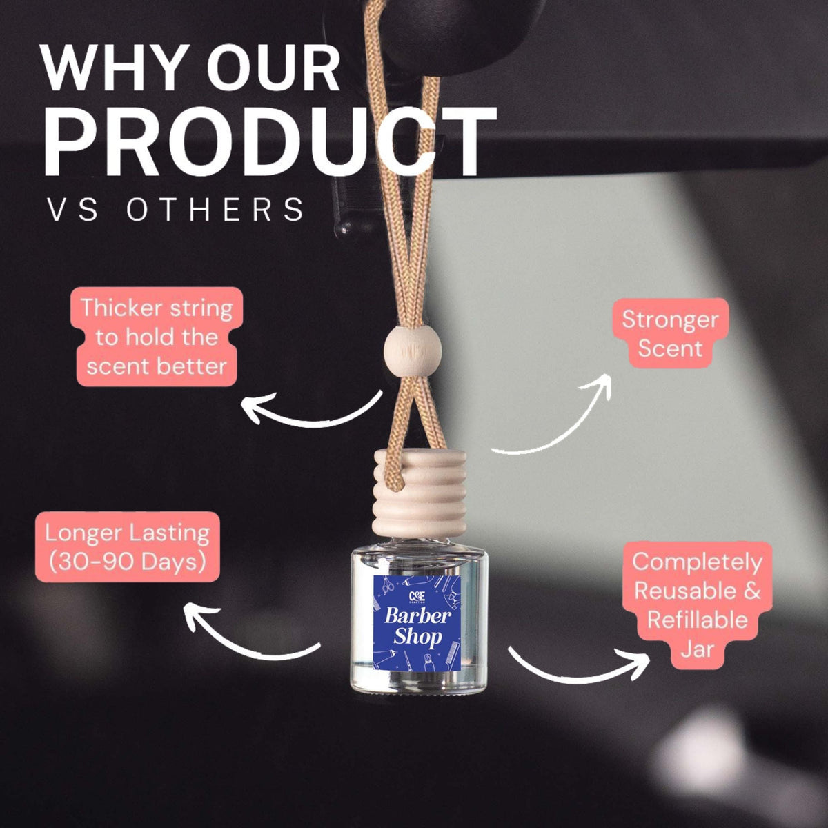 Bourbon Vanilla Scented Car Freshener