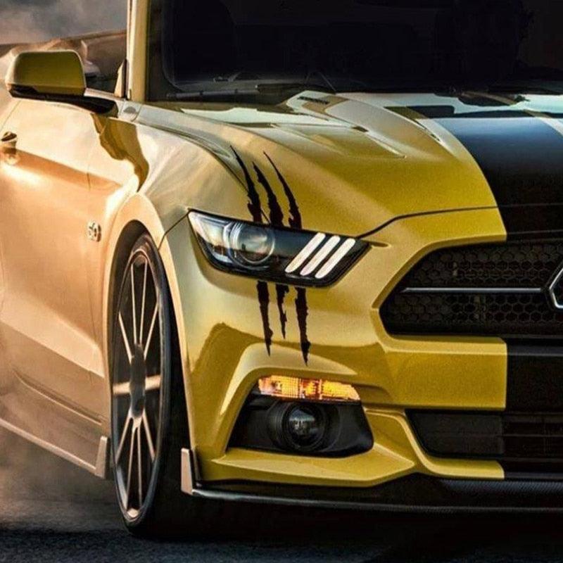 Auto Car Sticker Reflective Monster Claw Scratch Stripe Marks Headlight Decal Car Stickers Monster Claw Marks Headlight Car Sticker Stripes Scratch Decal Vinyl Car Accessories for Sports Cars SUV Pickup Truck Window Motorcycles